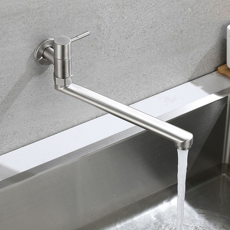 Pot Filler Faucet Wall-Mounted Stainless Steel Swivel Spout
