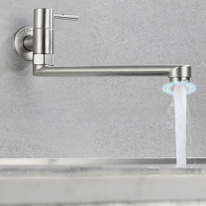 Pot Filler Faucet Wall-Mounted Stainless Steel Swivel Spout