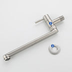 Pot Filler Faucet Wall-Mounted Stainless Steel Swivel Spout