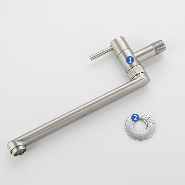 Pot Filler Faucet Wall-Mounted Stainless Steel Swivel Spout