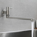 Pot Filler Faucet Wall-Mounted Stainless Steel Swivel Spout