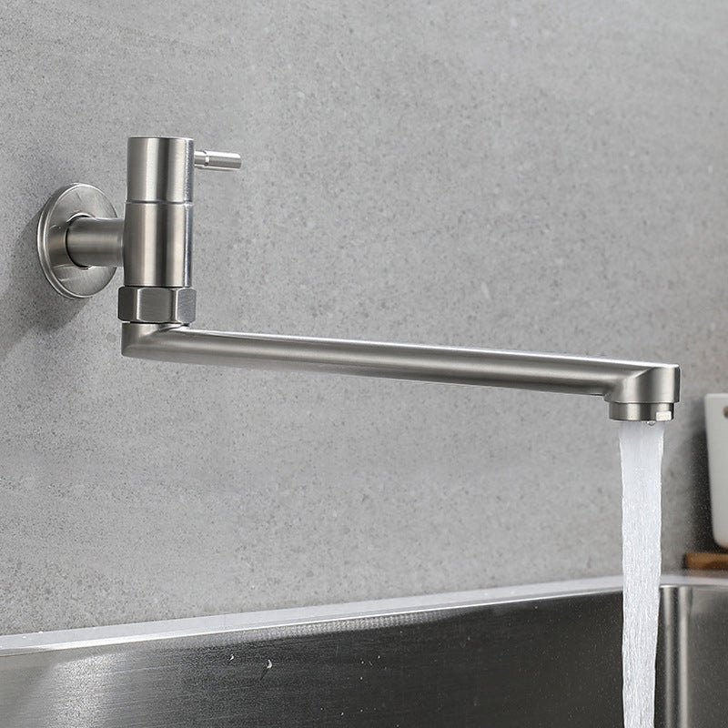 Pot Filler Faucet Wall-Mounted Stainless Steel Swivel Spout