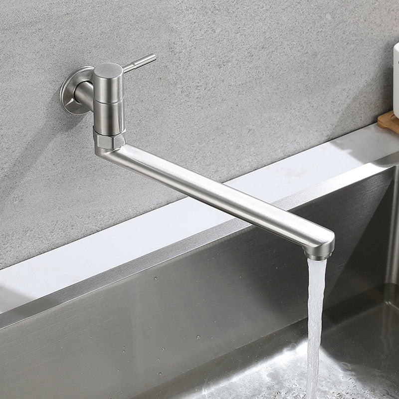 Pot Filler Faucet Wall-Mounted Stainless Steel Swivel Spout