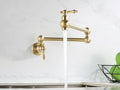 Pot Filler Wall-Mounted Brass Double-Handle