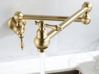 Pot Filler Wall-Mounted Brass Double-Handle