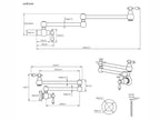 Pot Filler Wall-Mounted Brass Double-Handle