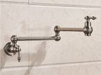 Pot Filler Wall-Mounted Brass Double-Handle