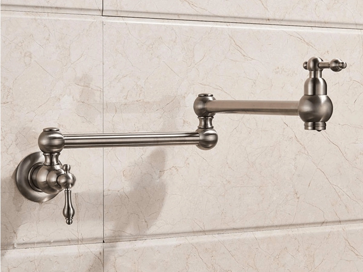 Pot Filler Wall-Mounted Brass Double-Handle
