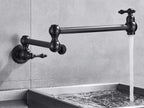 Pot Filler Wall-Mounted Brass Double-Handle