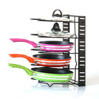 Pot & Pan Organizer 8-Tier Adjustable Rust-Resistant Iron