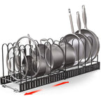 Pot & Pan Organizer 8-Tier Adjustable Rust-Resistant Iron