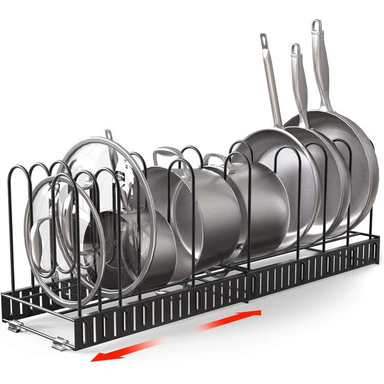 Pot & Pan Organizer 8-Tier Adjustable Rust-Resistant Iron