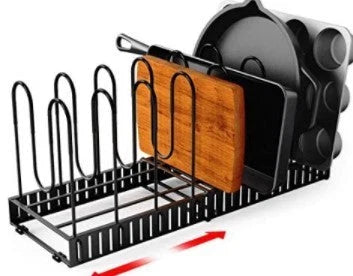 Pot & Pan Organizer 8-Tier Adjustable Rust-Resistant Iron