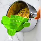 Pot Strainer Clip-On Silicone Rated 440°F Dishwasher Safe