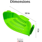 Pot Strainer Clip-On Silicone Rated 440°F Dishwasher Safe