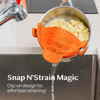 Pot Strainer Clip-On Silicone Rated 440°F Dishwasher Safe