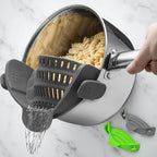 Pot Strainer Clip-On Silicone Rated 440°F Dishwasher Safe