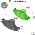 Pot Strainer Clip-On Silicone Rated 440°F Dishwasher Safe