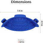 Pot Strainer Clip-On Silicone Rated 440°F Dishwasher Safe