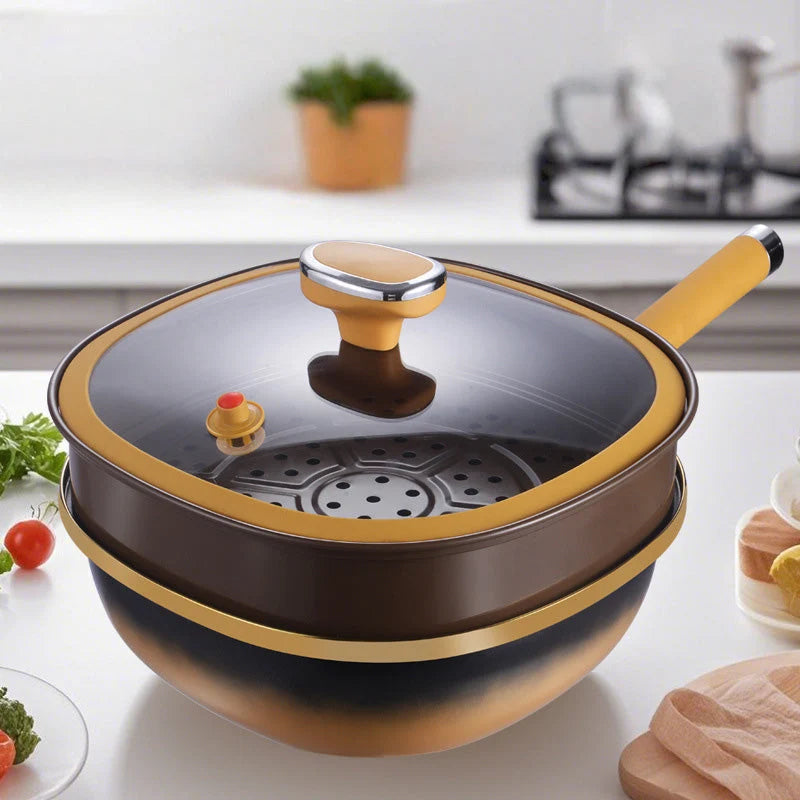Pot Titanium Ceramic Nonstick Iron Core Glass Lid