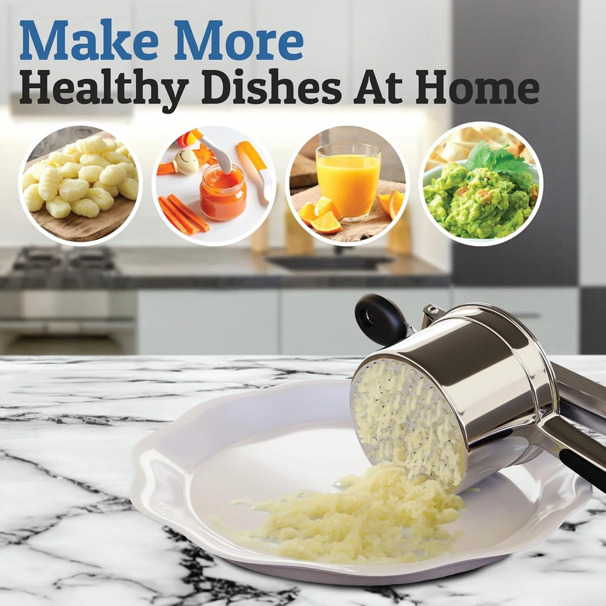 Potato Masher Heavy-Duty Stainless Steel Ergonomic Handle