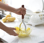 Potato Masher Stainless Steel Ergonomic Wooden Handle