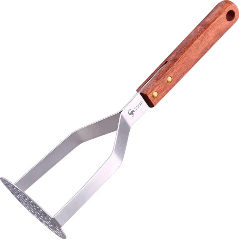 Potato Masher Stainless Steel Ergonomic Wooden Handle