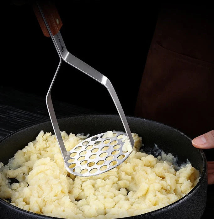 Potato Masher Stainless Steel Ergonomic Wooden Handle