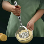 Potato Masher Stainless Steel Head & Ergonomic Wooden Handle