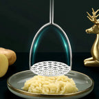 Potato Masher Stainless Steel Head & Ergonomic Wooden Handle