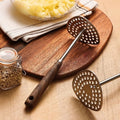 Potato Masher Stainless Steel Perforated Plate Ergonomic Wood Handle