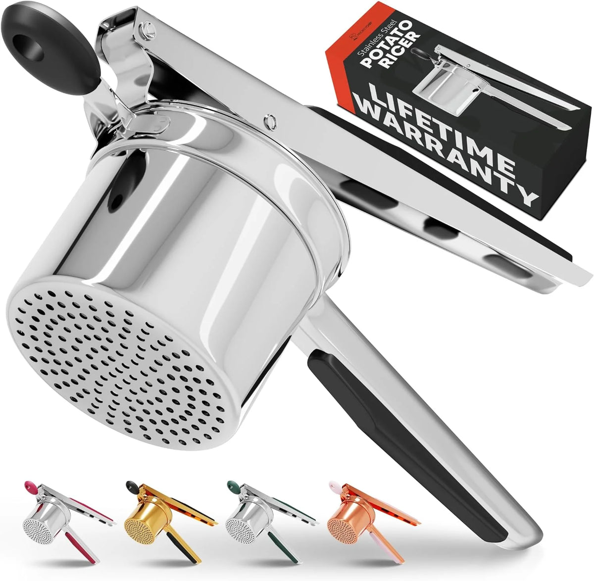 Potato Ricer Stainless Steel Silicone Grip Dishwasher Safe