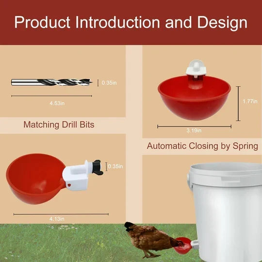 Poultry Waterer Self-Refilling Polypropylene 10 Pack