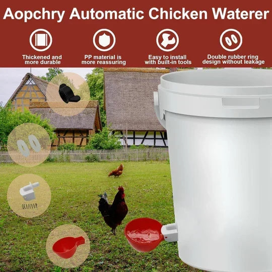 Poultry Waterer Self-Refilling Polypropylene 10 Pack
