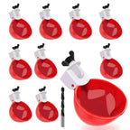 Poultry Waterer Set Gravity-Fed Leak-Proof 10-Pack
