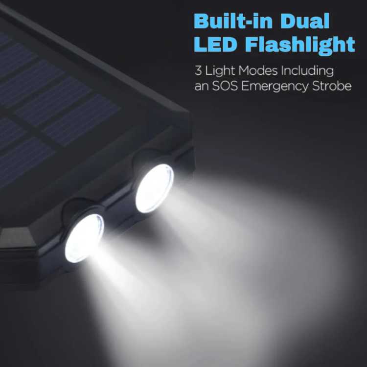 Power Bank 10,000mAh Solar Charging Waterproof