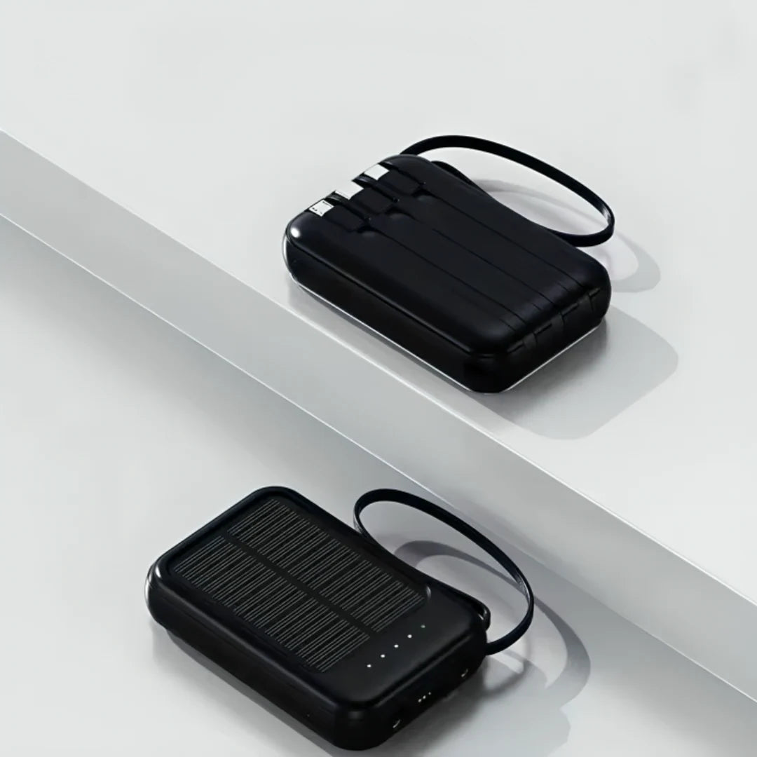 Power Bank 20,000mAh Solar Built-In Cables