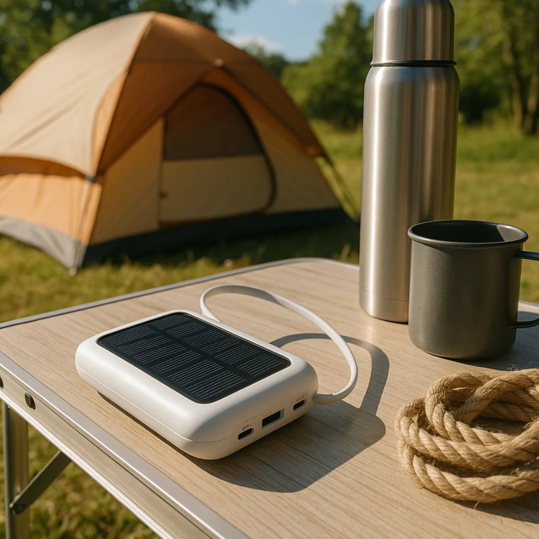 Power Bank 20,000mAh Solar Built-In Cables