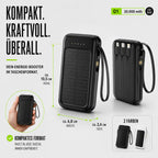 Power Bank 20,000mAh Solar Built-In Cables