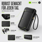 Power Bank 20,000mAh Solar Built-In Cables