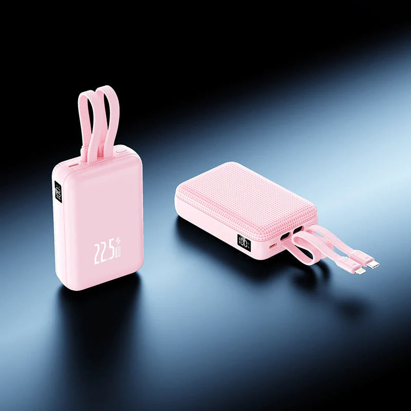 Power Bank 22.5W Fast Charging Integrated Cables