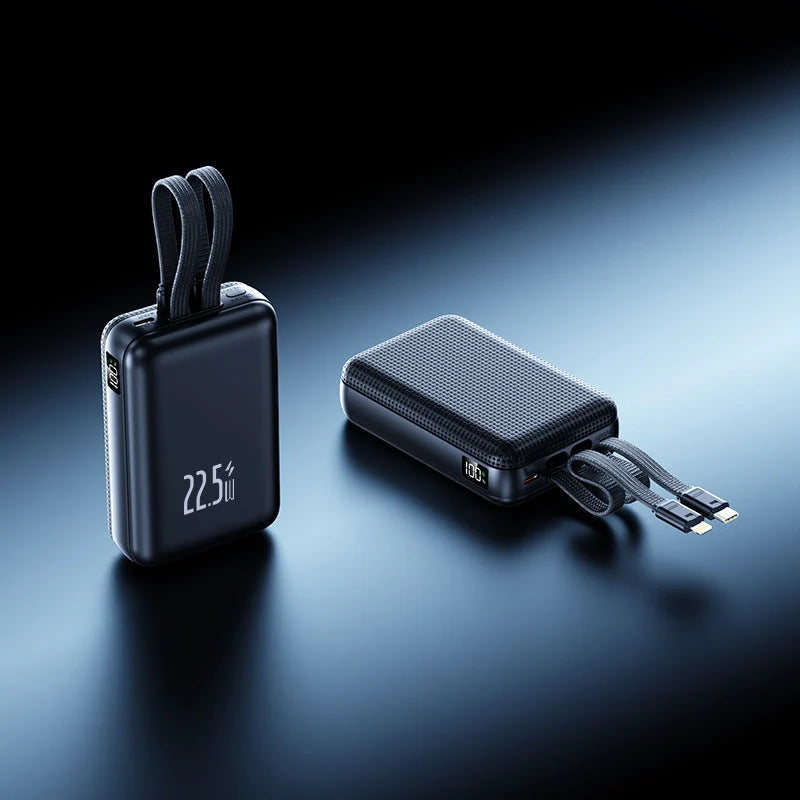 Power Bank 22.5W Fast Charging Integrated Cables