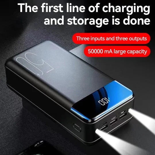 Power Bank 50,000mAh Fast Charging USB-C LED Flashlight