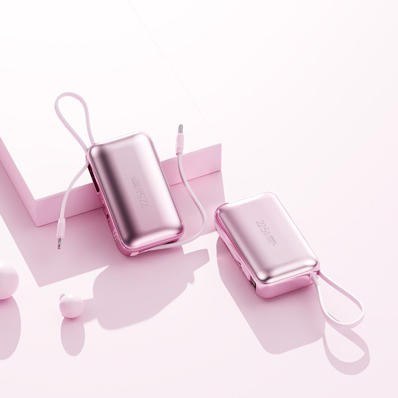 Power Bank Built-In Cable & Fast Charging