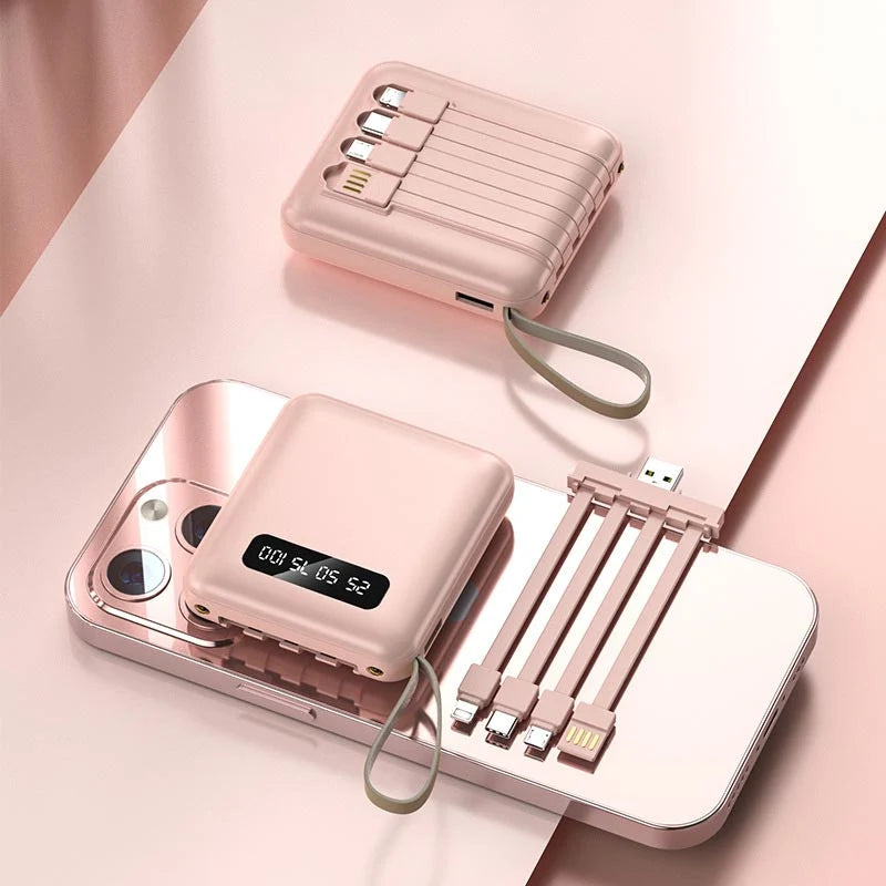 Power Bank Built-In Cables & Digital Display
