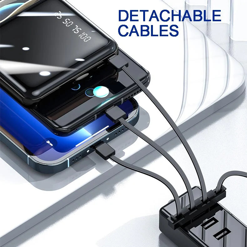 Power Bank Built-In Cables & Digital Display