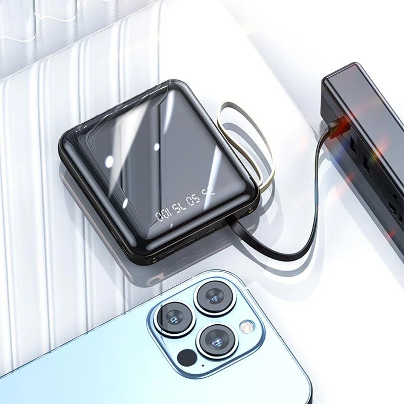 Power Bank Built-In Cables & Digital Display