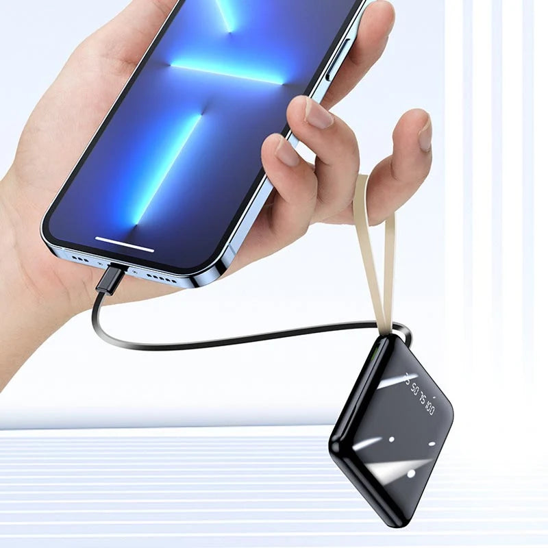 Power Bank Built-In Cables & Digital Display