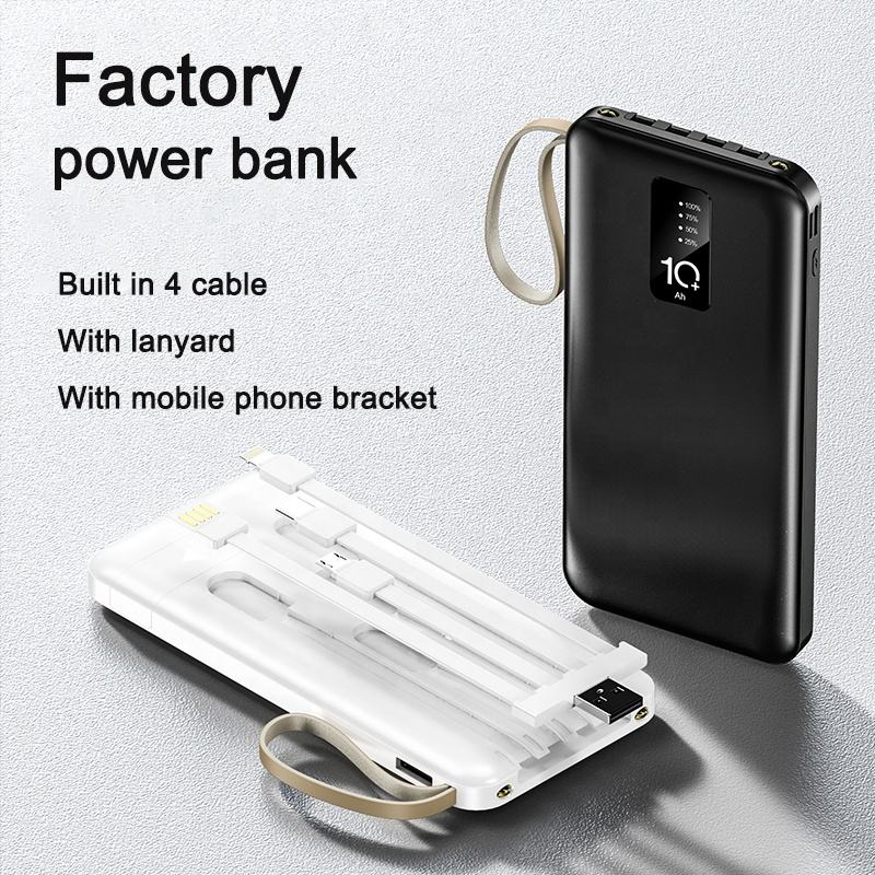Power Bank Built-In Cables & Smart Charging