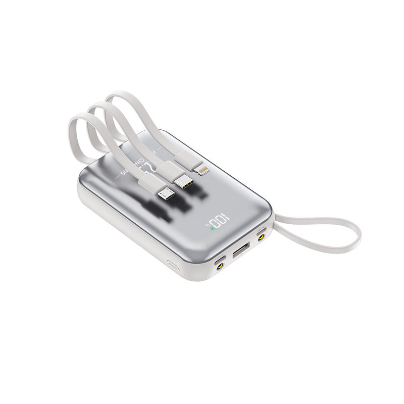 Power Bank Fast Charging Built-In Cables
